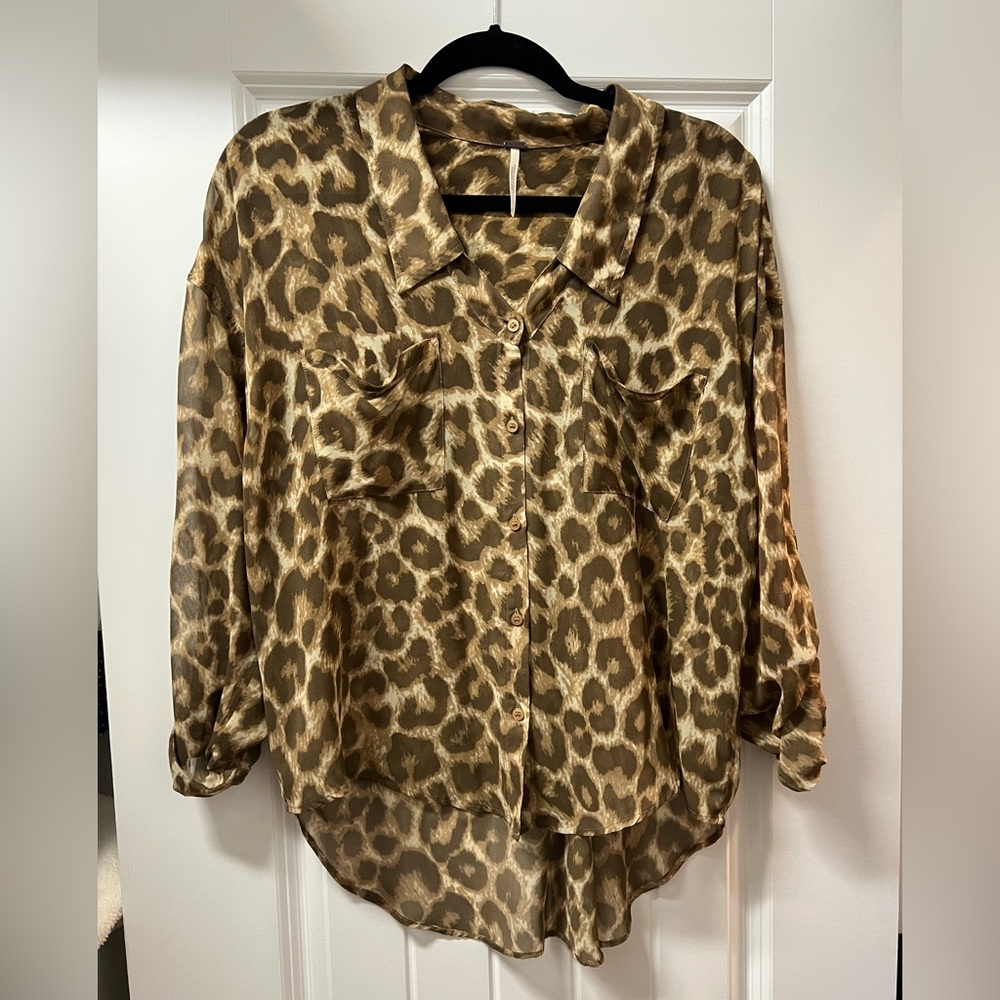 Free People animal print top